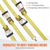 imageVEVOR Ratchet Tie Down Straps 4PK 5000lbs Breaking Strength 215 Heavy Duty Tie Down Straps with J Hook ampamp Padded Handles for Moving Motorcycle Trailer ampamp TrucksYellow