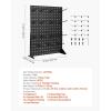 imageVEVOR Rotating Pegboard Display Stand 74 x 74 x 17 in 4Sided Spinning Peg Board Display with 24 Hooks Thickened ColdRolled Steel Craft Rack Organizer for Grocery Retail Store Jewelry Shop Black1 PCS