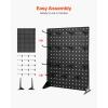 imageVEVOR Rotating Pegboard Display Stand 74 x 74 x 17 in 4Sided Spinning Peg Board Display with 24 Hooks Thickened ColdRolled Steel Craft Rack Organizer for Grocery Retail Store Jewelry Shop Black1 PCS