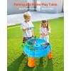 imageVEVOR Water Table for Toddlers Kids Activity Play Waterway Outdoor Summer Water Park Playset with 39PCS Accessories for Backyard Lawn Beach Activity Sensory Play Table for 3 Years Boys GirlsFish Water Playset
