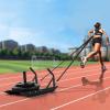 imageVEVOR Weight Training Pull Sled Fitness Strength Speed Training Sled with Handle Steel Power Sled Workout Equipment for Athletic Exercise ampamp Speed Improvement Suitable for 1quotampamp2quot Weight Plate Black