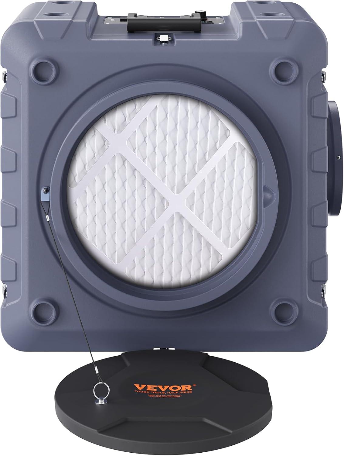 imageVEVOR Air Scrubber with 3Stage Filtration Stackable Negative Air Machine 550 CFM Air Cleaner with MERV10 Carbon H13 HEPA for Home Industrial and Commercial Use550CFM