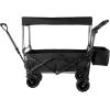 imageHappbuy Collapsible Wagon with Removable Canopy 220lbs Heavy Duty Foldable Beach Wagon with Big WheelsBlack