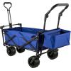 imageHappbuy Collapsible Wagon with Removable Canopy 220lbs Heavy Duty Foldable Beach Wagon with Big WheelsBlue