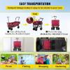 imageHappbuy Collapsible Wagon with Removable Canopy 220lbs Heavy Duty Foldable Beach Wagon with Big WheelsRed