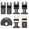 imageVEVOR 100PCS Oscillating Saw Blades Quick Release Multitool Blades Kit HCS Tool Blades for Wood Plastic Compatible with Dewalt Dremel Fein Worx Bosch Makita Milwaukee50 PCS Mixture