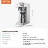 imageVEVOR 12 Cups Commercial Drip Coffee Maker Coffee Maker Machine with Thermal Carafe to Keep Warm or Cold Stainless Steel Pour Over Coffee Brewer for Restaurant Office Cafe