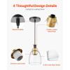 imageVEVOR 1Light Pendant Light 2 Pack Kitchen Island Lights with Clear Glass Shade ampamp Hanging Cord Black and Gold Finish Adjustable Height Pendant Lighting for Bedroom Hallway Entryway Kitchen2 Pack