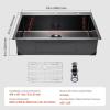 imageVEVOR 33quot Kitchen Workstation 304 Stainless Steel Top Mount Builtin Single Bowl Farmhouse with Accessories Home Dishwasher Sink for RV Prep Kitchen and Bar Black Silver 33INBlack