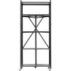 imageVEVOR 3Tier Foldable Storage Shelf 30W x 13D x 36H Inch Folding Metal Rack Shelving Unit No Assembly Organizer Shelf with 5 Wheels ampamp 4 Hooks for Pantry Kitchen Garage Basement Black5Tier