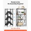 imageVEVOR 3Tier Foldable Storage Shelf 30W x 13D x 36H Inch Folding Metal Rack Shelving Unit No Assembly Organizer Shelf with 5 Wheels ampamp 4 Hooks for Pantry Kitchen Garage Basement Black4Tier