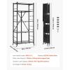 imageVEVOR 3Tier Foldable Storage Shelf 30W x 13D x 36H Inch Folding Metal Rack Shelving Unit No Assembly Organizer Shelf with 5 Wheels ampamp 4 Hooks for Pantry Kitchen Garage Basement Black5Tier