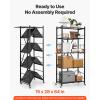 imageVEVOR 3Tier Foldable Storage Shelf 30W x 13D x 36H Inch Folding Metal Rack Shelving Unit No Assembly Organizer Shelf with 5 Wheels ampamp 4 Hooks for Pantry Kitchen Garage Basement Black5Tier