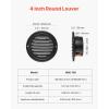 imageVEVOR 6 inch Wall Vent Cover Louvered Round AC Vent Gable Cover Premium Stainless Steel ampamp with Builtin a Protection Screen for HouseBathroomGarageKitchenBasement 2 Pack Black4 Inch