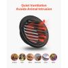 imageVEVOR 6 inch Wall Vent Cover Louvered Round AC Vent Gable Cover Premium Stainless Steel ampamp with Builtin a Protection Screen for HouseBathroomGarageKitchenBasement 2 Pack Black6 Inch