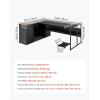 imageVEVOR 63quot LShaped Executive Desk Large Office Desk with Drawers File Storage Cabinet Detachable 350 LBS Load Capacity Corner Table Easy Assembly Business Furniture Workstation for Home Office7153