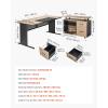 imageVEVOR 63quot LShaped Executive Desk Large Office Desk with Drawers File Storage Cabinet Detachable 350 LBS Load Capacity Corner Table Easy Assembly Business Furniture Workstation for Home Office63315393157