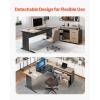 imageVEVOR 63quot LShaped Executive Desk Large Office Desk with Drawers File Storage Cabinet Detachable 350 LBS Load Capacity Corner Table Easy Assembly Business Furniture Workstation for Home Office63315393157