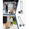 imageVEVOR Aluminum Truck 2 in 1 800 lbs Load Capacity Heavy Duty Industrial Convertible Folding Hand Truck and Dolly Utility Cart Converts from Hand Truck to Platform Cart with Rubber Wheels500LBS