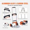imageVEVOR Aluminum Truck 2 in 1 800 lbs Load Capacity Heavy Duty Industrial Convertible Folding Hand Truck and Dolly Utility Cart Converts from Hand Truck to Platform Cart with Rubber WheelsPortable  275LBS