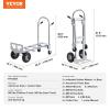 imageVEVOR Aluminum Truck 2 in 1 800 lbs Load Capacity Heavy Duty Industrial Convertible Folding Hand Truck and Dolly Utility Cart Converts from Hand Truck to Platform Cart with Rubber Wheels800LBS  2 in 1