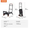 imageVEVOR Aluminum Truck 2 in 1 800 lbs Load Capacity Heavy Duty Industrial Convertible Folding Hand Truck and Dolly Utility Cart Converts from Hand Truck to Platform Cart with Rubber Wheels300LBS  2 in 1