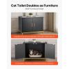 imageVEVOR Cat Litter Box Enclosure Furniture 276 in Hidden Litter Box Cabinet with Metal Legs ampamp 2Tier Storage Shelves Waterproof Washroom Cat House Fit Most of Litterbox for Living RoomBlack