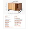 imageVEVOR Cat Litter Box Enclosure Furniture 276 in Hidden Litter Box Cabinet with Metal Legs ampamp 2Tier Storage Shelves Waterproof Washroom Cat House Fit Most of Litterbox for Living RoomNatural wood colour