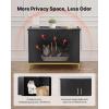imageVEVOR Cat Litter Box Enclosure Furniture 276 in Hidden Litter Box Cabinet with Metal Legs ampamp 2Tier Storage Shelves Waterproof Washroom Cat House Fit Most of Litterbox for Living RoomBlack
