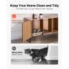 imageVEVOR Cat Litter Box Enclosure Furniture 276 in Hidden Litter Box Cabinet with Metal Legs ampamp 2Tier Storage Shelves Waterproof Washroom Cat House Fit Most of Litterbox for Living RoomNatural wood colour