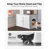 imageVEVOR Cat Litter Box Enclosure Furniture 276 in Hidden Litter Box Cabinet with Metal Legs ampamp 2Tier Storage Shelves Waterproof Washroom Cat House Fit Most of Litterbox for Living RoomWhite