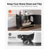 imageVEVOR Cat Litter Box Enclosure Furniture 276 in Hidden Litter Box Cabinet with Metal Legs ampamp 2Tier Storage Shelves Waterproof Washroom Cat House Fit Most of Litterbox for Living RoomBlack