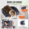 imageVEVOR Cat Tree for Indoor Cats 606quot Cat Tower with Cat Condo Sisal Scratching Post Hammock Top Perch Jumping Platforms Large Cat Furniture Activity Center with Hang Ball Light GreyDark Grey