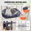 imageVEVOR Cat Tree for Indoor Cats 606quot Cat Tower with Cat Condo Sisal Scratching Post Hammock Top Perch Jumping Platforms Large Cat Furniture Activity Center with Hang Ball Light GreyDark Grey