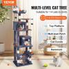 imageVEVOR Cat Tree for Indoor Cats 606quot Cat Tower with Cat Condo Sisal Scratching Post Hammock Top Perch Jumping Platforms Large Cat Furniture Activity Center with Hang Ball Light GreyDark Grey