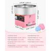 imageVEVOR Cotton Candy Machine Commercial 1000W Electric Candy Floss Maker Easy Use with 15 inch Stainless Steel Bowl and Sugar Scoop Makes Hard Candy for Home Kids Birthday Family Party Pink