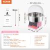 imageVEVOR Cotton Candy Machine Commercial 1000W Electric Floss Maker with Stainless Steel Bowl Sugar Scoop Storage Drawer Perfect for Home Carnival Kids Birthday Family Party RedPink