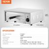 imageVEVOR Countertop Electric Pizza Oven 12inch 1500W 122662 Temp Range Stainless Steel Construction and EasytoClean Crumb Tray Suitable for Both Commercial and Home Use
