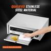 imageVEVOR Countertop Electric Pizza Oven 12inch 1500W 122662 Temp Range Stainless Steel Construction and EasytoClean Crumb Tray Suitable for Both Commercial and Home Use