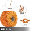 imageVEVOR Double Braided Polyester Rope 12 in x 220 ft 48 Strands 8000 LBS Breaking Strength Outdoor Rope Arborist Rigging Rope for Rock Hiking Camping Swing Rappelling Rescue OrangeBlackPolyester Rope