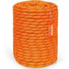 imageVEVOR Double Braided Polyester Rope 12 in x 220 ft 48 Strands 8000 LBS Breaking Strength Outdoor Rope Arborist Rigging Rope for Rock Hiking Camping Swing Rappelling Rescue OrangeBlackPolyester Rope