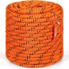 imageVEVOR Double Braided Polyester Rope 12 in x 220 ft 48 Strands 8000 LBS Breaking Strength Outdoor Rope Arborist Rigging Rope for Rock Hiking Camping Swing Rappelling Rescue OrangeBlackPolyester Rope