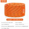 imageVEVOR Double Braided Polyester Rope 12 in x 220 ft 48 Strands 8000 LBS Breaking Strength Outdoor Rope Arborist Rigging Rope for Rock Hiking Camping Swing Rappelling Rescue OrangeBlackPolyester Rope