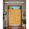 imageVEVOR Double Saloon Swinging Doors 32quot W x 42quot H Arched Top Interior Swinging Cafe Doors Pine Wood with Hinges ampamp Hardware Kit Easy to Install for Hallway Kitchen Bar Pub Entrance Log Color32 W x 42 H