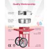 imageVEVOR Electric Cotton Candy Machine 1000W Commercial Candy Floss Maker with 205 in Stainless Steel Bowl Sugar Scoop and Drawer Easy Home Use Perfect for Kids Birthday Family Party PinkRed
