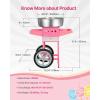 imageVEVOR Electric Cotton Candy Machine 1000W Commercial Candy Floss Maker with 205 in Stainless Steel Bowl Sugar Scoop and Drawer Easy Home Use Perfect for Kids Birthday Family Party PinkPink