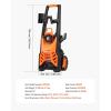 imageVEVOR Electric Pressure Washer Max 4500 PSI and 32 GPM with Pressure Adjustment High Power Pressure Cleaning Machine with 4 Quick Connect Nozzles for CarsFencesDrivewaysPatiosHome Cleaning4500 PSI with Pressure Adjustment
