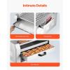 imageVEVOR Hot Dog Roller 18 Hot Dog 7 Rollers Stainless Steel Sausage Grill Cooker 1200W Hot Dog Machine with Bun Warmer Cover 3 Temp Control Side Storage Box Oil Drip Tray for Home ampamp Commercial11 RollersBun Warmer