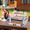 imageVEVOR Hot Dog Roller 18 Hot Dog 7 Rollers Stainless Steel Sausage Grill Cooker 1200W Hot Dog Machine with Bun Warmer Cover 3 Temp Control Side Storage Box Oil Drip Tray for Home ampamp Commercial11 RollersBun Warmer