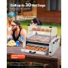 imageVEVOR Hot Dog Roller 18 Hot Dog 7 Rollers Stainless Steel Sausage Grill Cooker 1200W Hot Dog Machine with Bun Warmer Cover 3 Temp Control Side Storage Box Oil Drip Tray for Home ampamp Commercial11 RollersBun Warmer